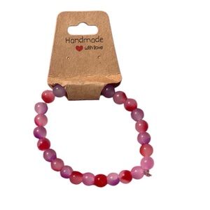 Red & Purple Beaded Bracelet Handmade